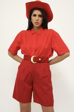 Camisa vermelha vintage western - comprar online