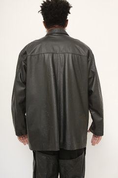 Maxi jaqueta couro vintage preta na internet