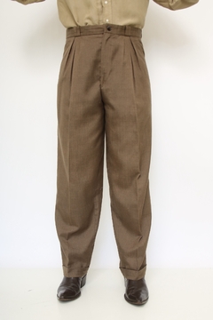 Calça marrom vintage cintura alta - comprar online
