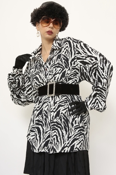 Camisa zebra vintage longa - loja online