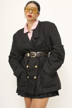 Blazer preto classico ombreira vintage - comprar online