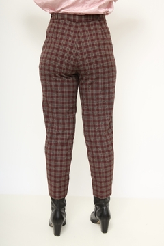 Calça xadrez cintura alta vintage - comprar online