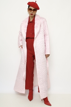 Robe matelasse rosa bordadao longo - Capichó Brechó