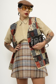 Imagem do Colete recortes estampa tricot vintage
