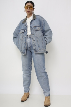 Jaqueta jeans vintage azul classica - comprar online
