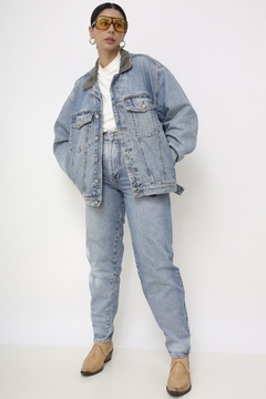Jaqueta jeans vintage azul classica - comprar online