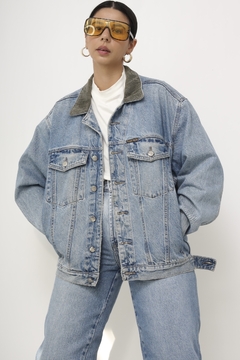 Jaqueta jeans vintage azul classica - loja online