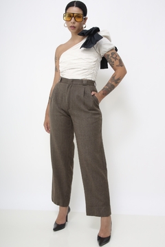 Calça cintura alta lã vintage - comprar online
