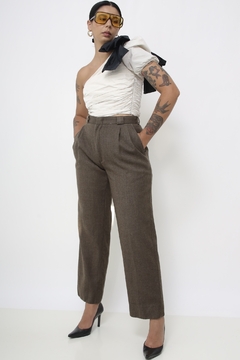 Calça cintura alta lã vintage - loja online