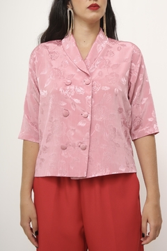 Blusa rosa acetinada vintage - comprar online