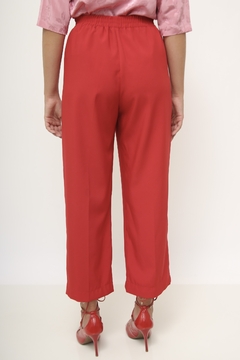 Calça vermelha vintage cintura alta - loja online