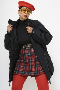 Parka preta forrada vintage - loja online