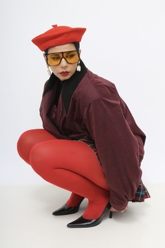 Jaqueta roxa forro matelasse vintage - comprar online
