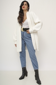 Cardigan maxi vintage branco