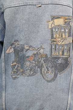 Jaqueta jeans motorcicle costas vintage