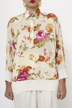 Camisa flores pala vintage - loja online