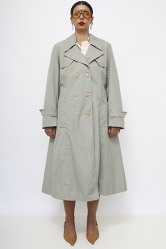 Trench coat cinza forrado vintage - loja online