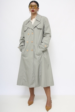 Trench coat cinza forrado vintage na internet