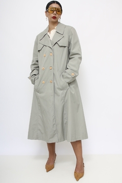 Trench coat cinza forrado vintage - comprar online