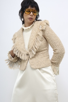 Casaco tricot pele coelho vintage - loja online