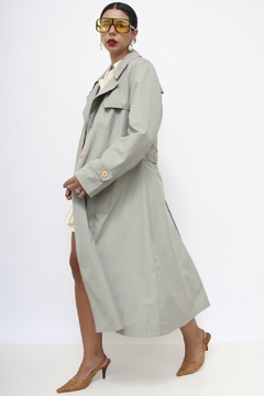 Trench coat cinza forrado vintage - loja online