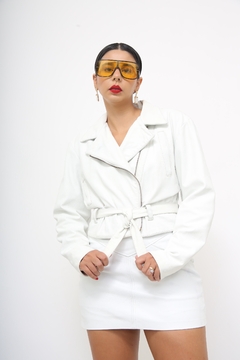 Jaqueta couro branca forrada - comprar online