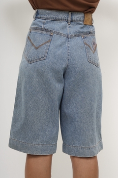 Bermudão vintage jeans cintura alta