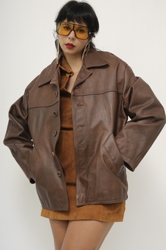 Jaqueta couro marrom vintage na internet