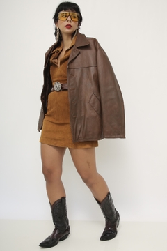 Jaqueta couro marrom vintage - loja online