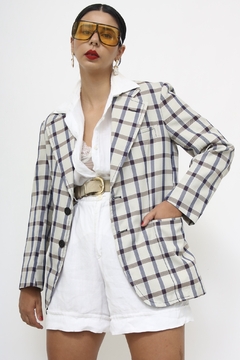 Blazer xadrez vintage forrado parcialmente - comprar online