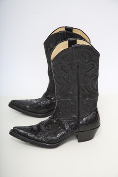 Bota preta western 100% couro 36