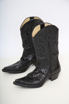 Bota preta western 100% couro 36