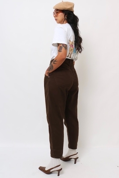 calça cintura alta bag marrom vintage