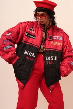 Jaqueta mitsubishi vermelha logo esportiva - comprar online