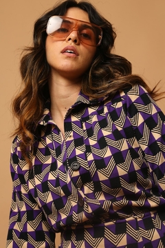 conjunto estampado saia + blusa vintage - comprar online