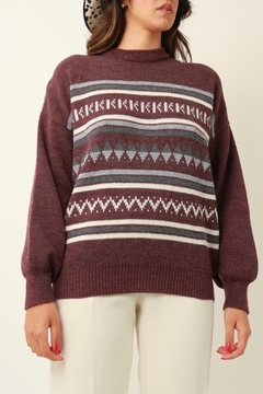 pulôver tricot manga bufante confeitos - comprar online