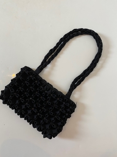 Bolsa tecido flores preta bordado - loja online