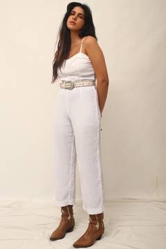 Macacão com colete branco plissado DAIYSE - loja online