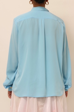 Camisa azul manga longa vintage - loja online