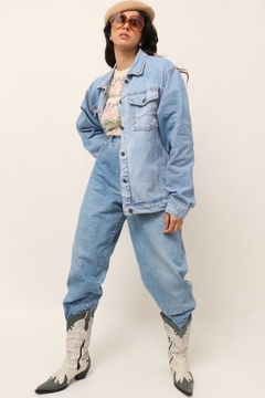 jaqueta jeans bordado costas aguia vintage - loja online