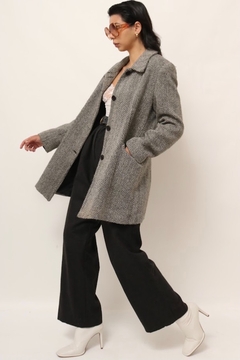 casaco listras lã forrado vintage - loja online