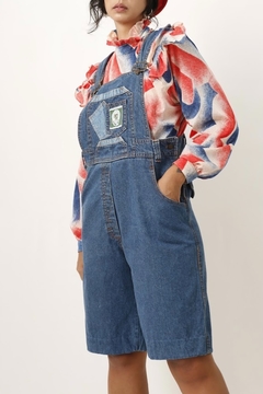 jardineira jeans vintage 90’s bermuda - loja online