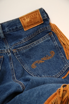 calça jeans classica franja vintage - Capichó Brechó