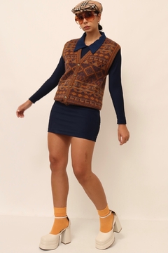 Colete pulover com laranja vintage - Capichó Brechó