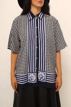 Camisa estampada vintage xadrez - loja online