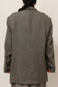 maxi blazer cinza forrado vintage - loja online