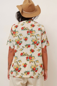 camisa creme floral vintage - loja online