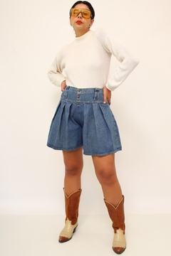 Shorts cintura alta jeans - loja online