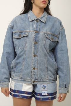 Jaqueta jeans forro acolchoado vintage - comprar online