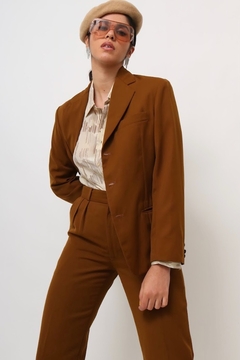 conjunto calça + blazer vintage marrom - comprar online